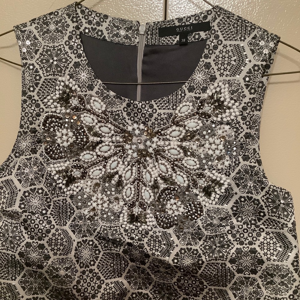 Gucci Geometric Print Embroidered Dress Size 38 IT H2F​​​​​​ - Picture 12 of 16